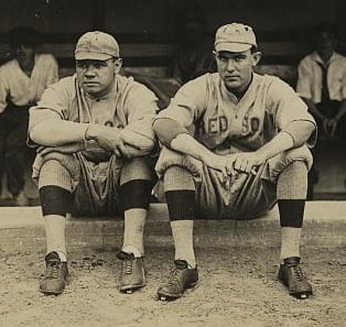 Babe Ruth and Ernie Shore in a 1917 game